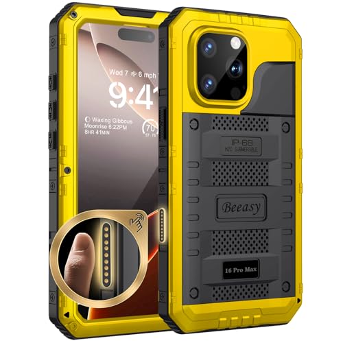Coque iPhone 16 Pro Max chantier et extérieur antichoc étanche jaune