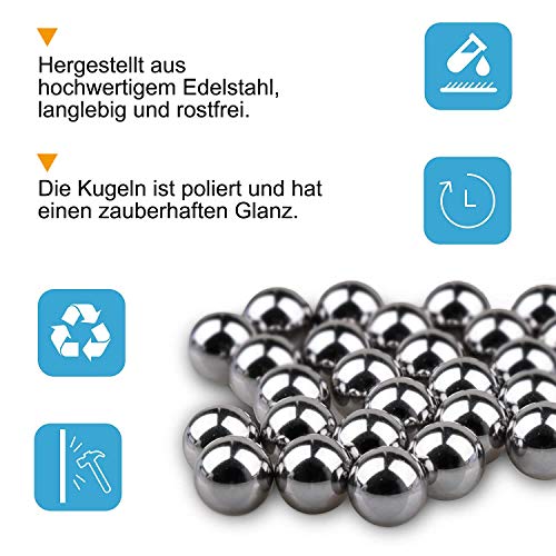thirei Edelstahlkugel,Gartenkugel, Beobachtungskugel, Poliert Vollkugeln, für Haus Garten Ornament Dekorationen (6PACK-20MM)