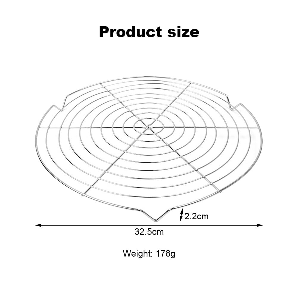 2 Griglie Raffredda Torte In Acciaio Inox 32cm - Con 6 Piedini, Per Dolci, Biscotti E Pizze - Foto 5