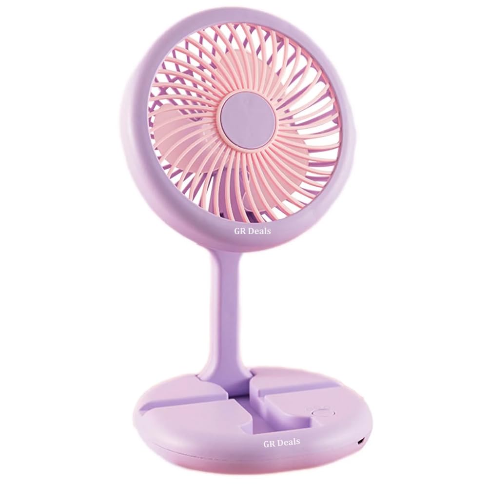 GR Deals Mini Fan, Light Fan, USB Rechargeable Portable Fan With LED Light Heavy Duty & Foldable Fan With Charging Port Home, Outdoor, Temple.(Purple) (B0DF76BLR2) Amazon Price History, Amazon Price Tracker