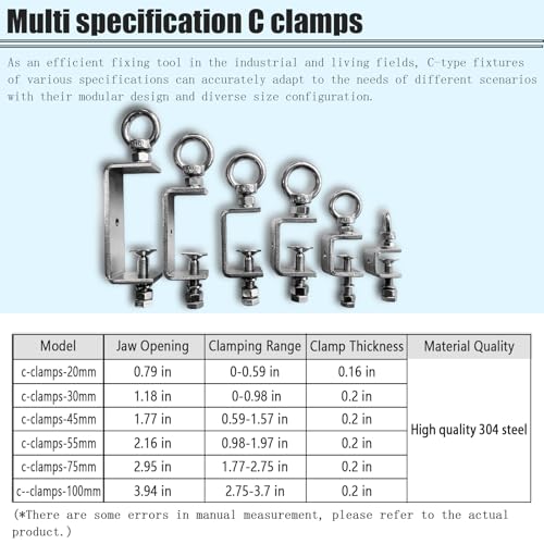 Colliers de serrage en C M8 petits serre-joints pour soudure et bois - 8