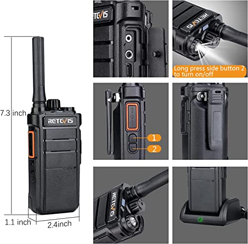 Image of Retevis RB26 2 Way Radios Long Range,Work Walkie Talkie with Earpiece Bulk,21-Hours,USB-C,GMRS Repeater Capable,Flashlight,Business Two-Way Radios Rechargeable for Adults School Church Retail(10 Pack)
