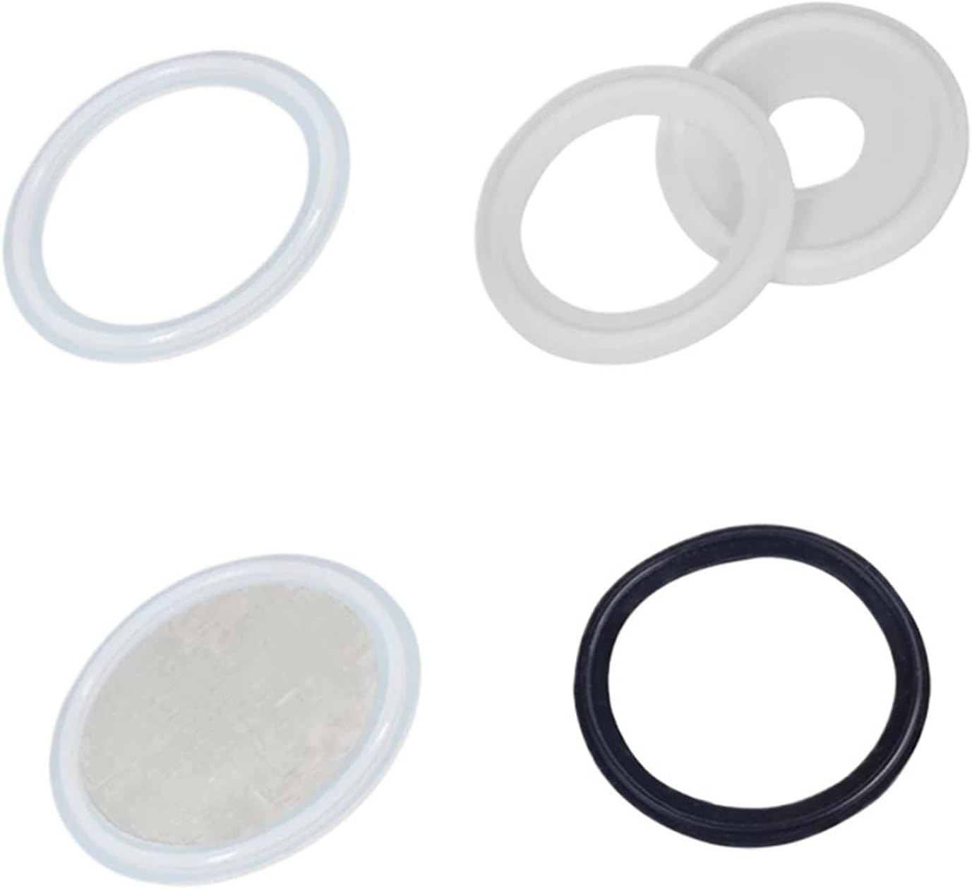Tri Clamp Gasket Grade Seal Washer, Mesh Filter Screen for Homebrew, Silicon, Viton, 2 Pcs(Silicon Gasket,OD108-K119)