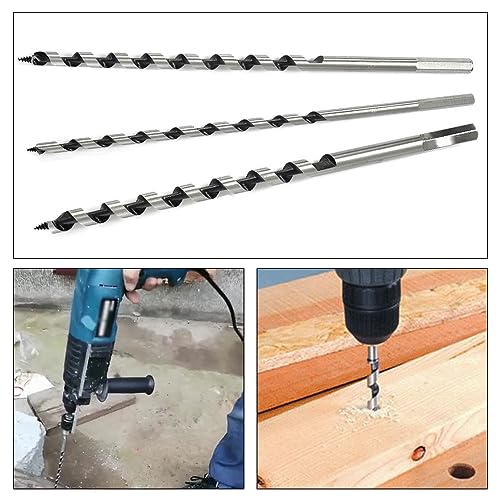 3 Pcs Long Wood Drill Bits Set - Woodworking Drill Bit Sets Auger Drill Bit for Wood Hexagonal Auger Bit 6mm/8mm/10mm*230mm for Block, Tile and Plastic 5 3 Pcs Long Wood Drill Bits Set - Woodworking Drill Bit Sets Auger Drill Bit for Wood Hexagonal Auger Bit 6mm/8mm/10mm*230mm for Block, Tile and Plastic - Image 5