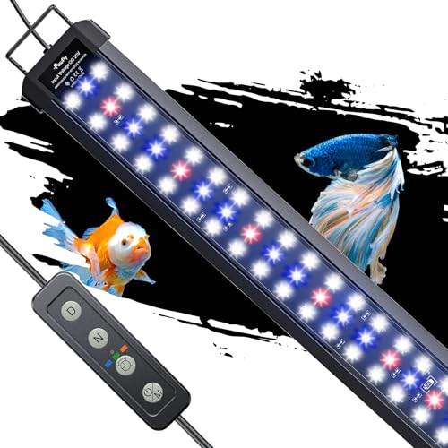Image of Pawfly 33W Aquarium LED Light for 48 to 54 Inch Extendable Fish Tank Light with Full Spectrum Brilliant White Blue Red Lights with Daytime & Night Modes Timer Auto On /Off Adjustable Brightness