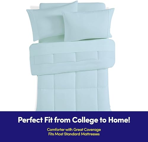 Miniatura 9 de Dorm Room Essentials - Juego de edredón de 5 piezas tamaño individual en una bolsa para estudiantes universitarios, niños y niñas, individual, gris