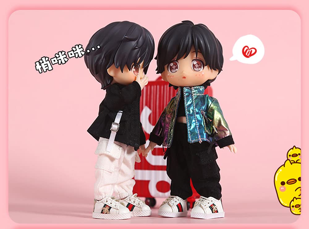 Ropa De Bebé Para Muñecas OB11 – Mono Casual Azul, Compatible Con Cuerpos 1/12 BJD, GSC, Molly, DDF, YMY Y Más (solo Ropa)