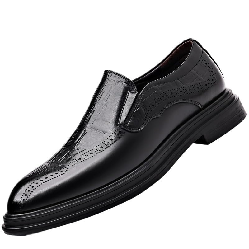 Men’s Shiny Patent Leather Dress Loafers Slip-On Formal Shoes Pointed Toe Lightweight Oxford for Wedding Business Party