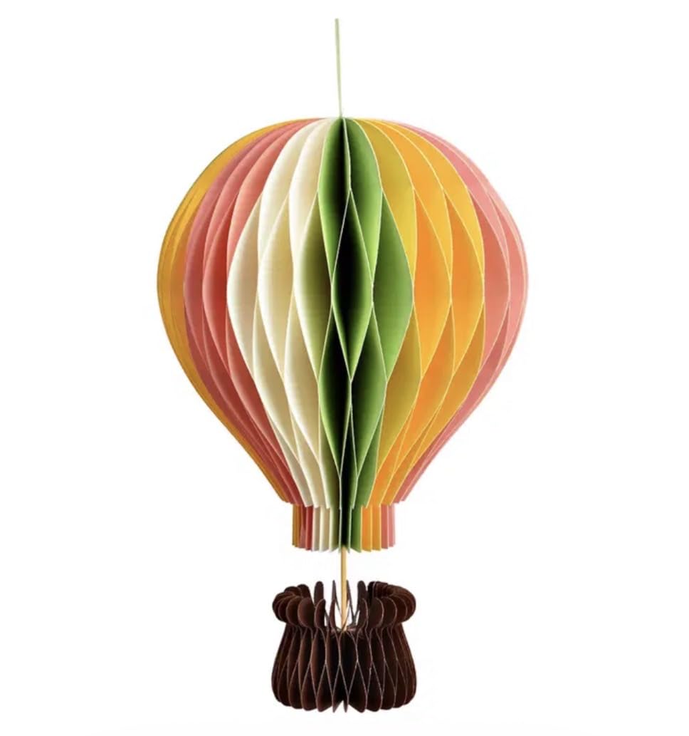 Deko Heißluftballon Aufhänger/Honeycomp aus Papier/Pappe für Wohnraum und Fenster, Hängedekoration Wabenoptik