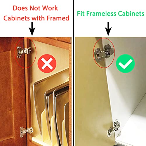 Redya 8Pcs Soft Close Damping Hinges, Frameless Cabinet Hidden Hinges, Concealed Cabinet Hinges Easy To Install, Soft Closing Hidden Hinges For Cabinet Doors, 90 Degree #TOP1
