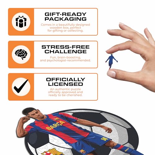Iconic Puzzles, Barcelona, Marcus Rashford, Officially Licensed Wooden Puzzle, 100% Sustainable - Image 3