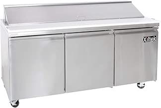 Xiltek 72? Three Door Sandwich Salad Prep Table Refrigerator Cooler With 18 Pans Included - coolthings.us