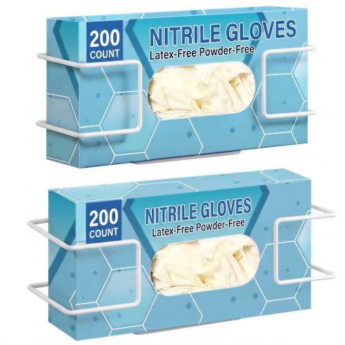 Image of Large Glove Box Holder Wall Mount, 2 Pack, White | Ideal for Clean, Professional Workspaces, Not Includes Glove Box