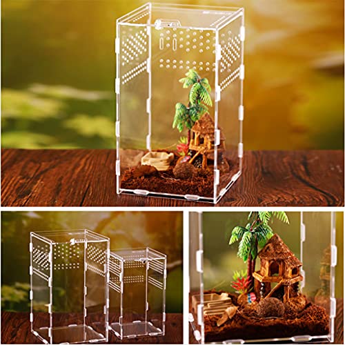 LANCHEN Insect Voeding Doos 12x12x20cm Acryl Transparant Fokken Case voor Spin Hagedis Centipede Gehoornde Kikker Snake - Afbeelding 7