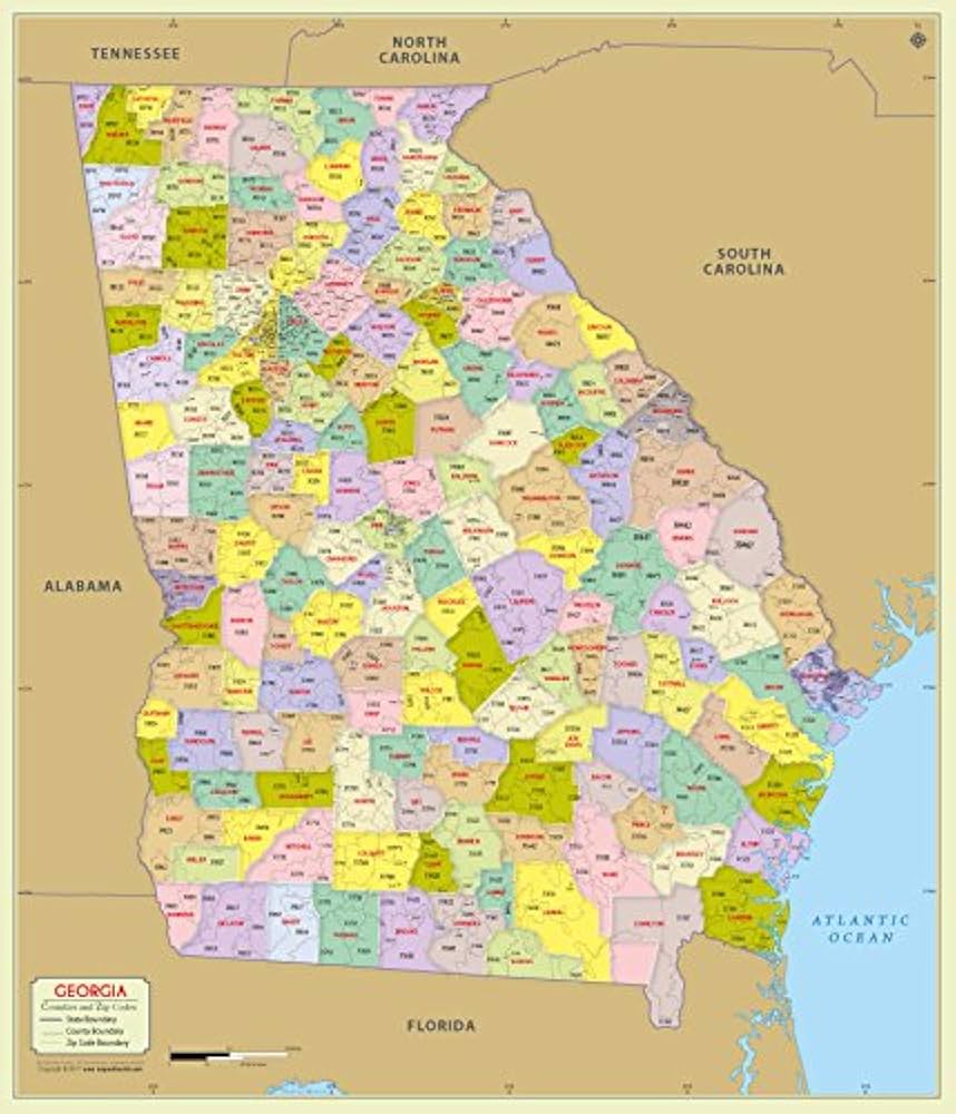 North Georgia Zip Code Map