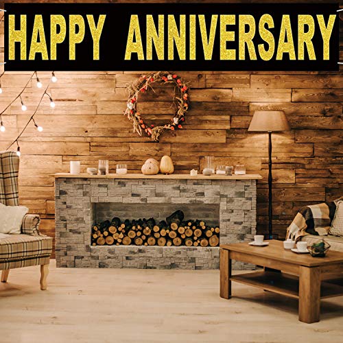 image for Belrew Large Happy Anniversary Banner, Wedding Anniversary Party Suppl