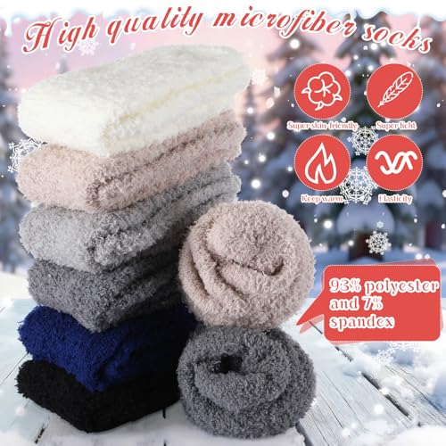 Image of Foaincore 12 Pairs Fuzzy Socks Bulk for Women Cozy Fluffy Slipper Socks Warm Soft Sleeping Gifts for Home