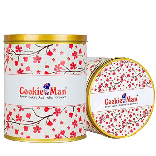 Image of CookieMan Assorted Cookies Gift Tin| Premium Gift Box With Choco Chip, Double Choco Chip, Butter Cashew & Mocha Cookies For Special Occasions & Gifting,600 Gram