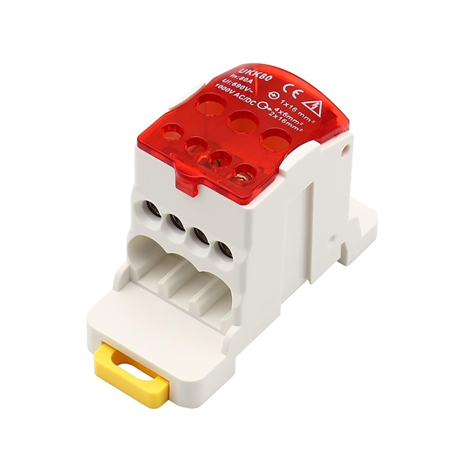 1 Uds UKK80A 690V bloque de terminales de carril DIN caja de conexiones divididas uno en muchos caja de distribución conector de cable eléctrico de alta corriente(Green)