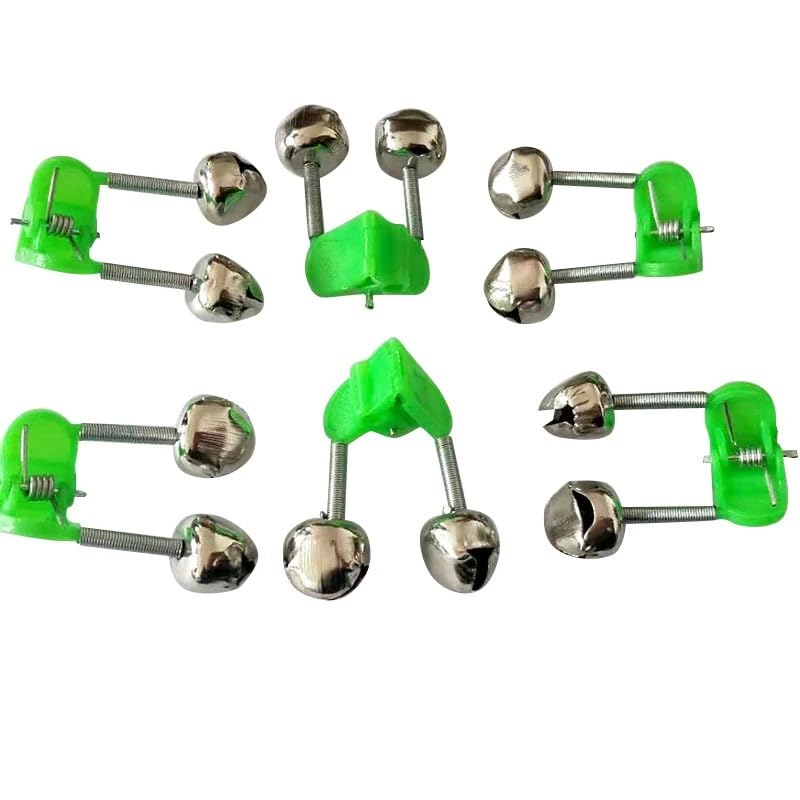 Clip para caña de pescar 10 piezas con campanas plásticas miniatura 6