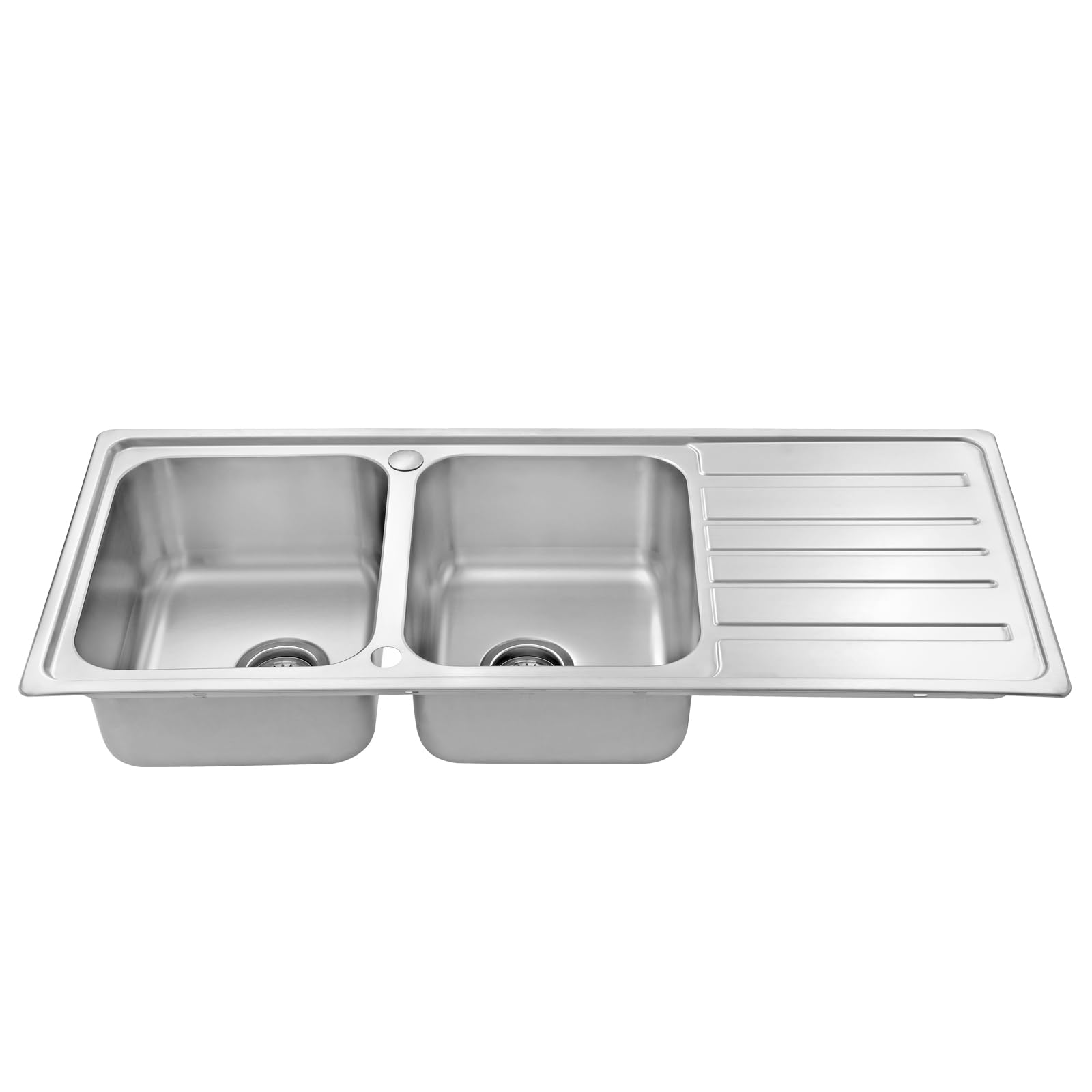 JASSFERRY Évier de cuisine 2 Bacs 1160 x 500mm, Acier Inoxydable, Égouttoir réversible, avec trop-plein
