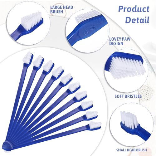 Image of SynHHergyx 200 Pcs Dog Toothbrushes Bulk, Double-Headed Super Soft Bristle Cat Tooth Brush Pet Dental Brushing Kit Oral Care & Hygiene Cleaning Tools for Puppy, Pet Party Favors, Veterinario Supplies