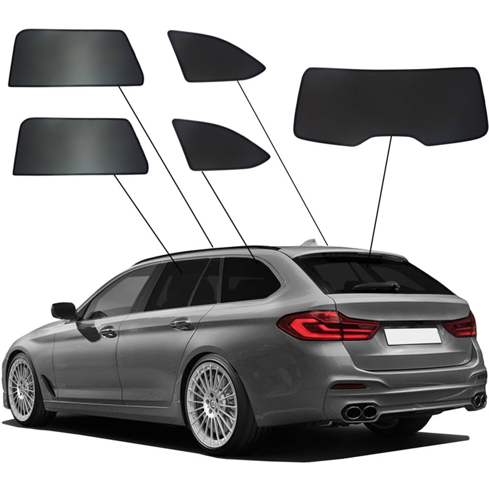 Sicht- & Sonnenschutz kompatibel mit BMW 5er G31 Touring 2017-2023, Schwarz