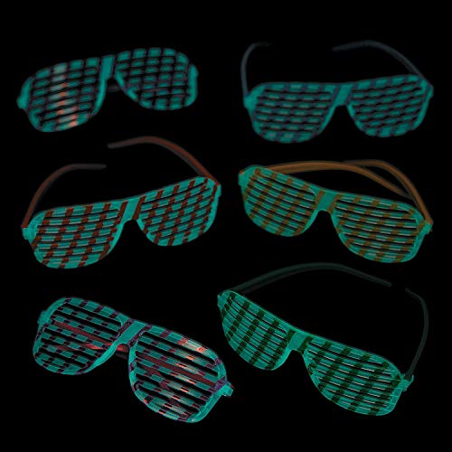Bright Color Glow in The Dark Shutter Shades for Kids (Set of 12 Assorted Colors) Bright Color Glow in The Dark Shutter Shades for Kids (Set of 12 Assorted Colors)