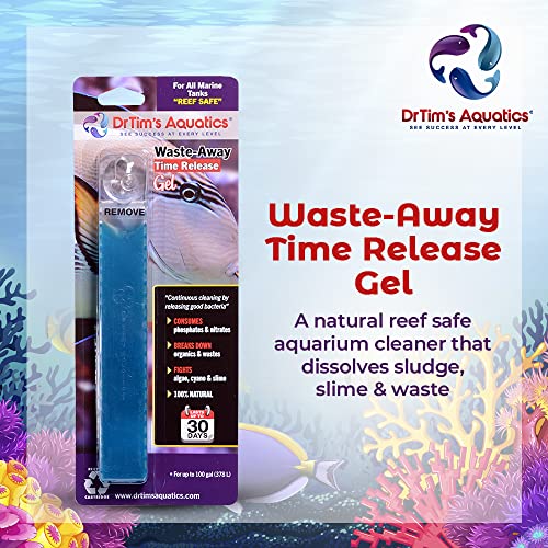 Image of DrTim's Aquatics Reef Safe Waste-Away Time Release Gel - Natural Fish Tank & Aquarium Leave-in Waste Management Solution for Dissolving Cleaning Organic Sludge - Treats 100 gal