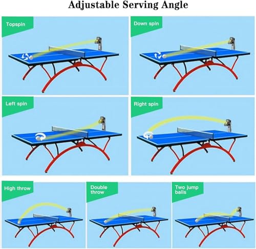 Robot da ping pong automatico per allenamento con telecomando wireless, include 200 palline riciclabili e rete