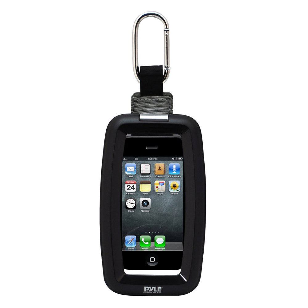 PyleSports PCIC45 Heavy Duty Case for iPhone with Carabineer Hook Action - Black