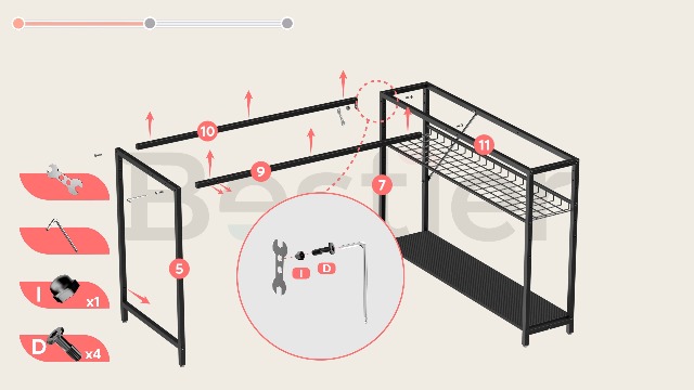 Escritorio Para Juegos Bestier Con Luces Led, Escritorio | Meses Sin Interés