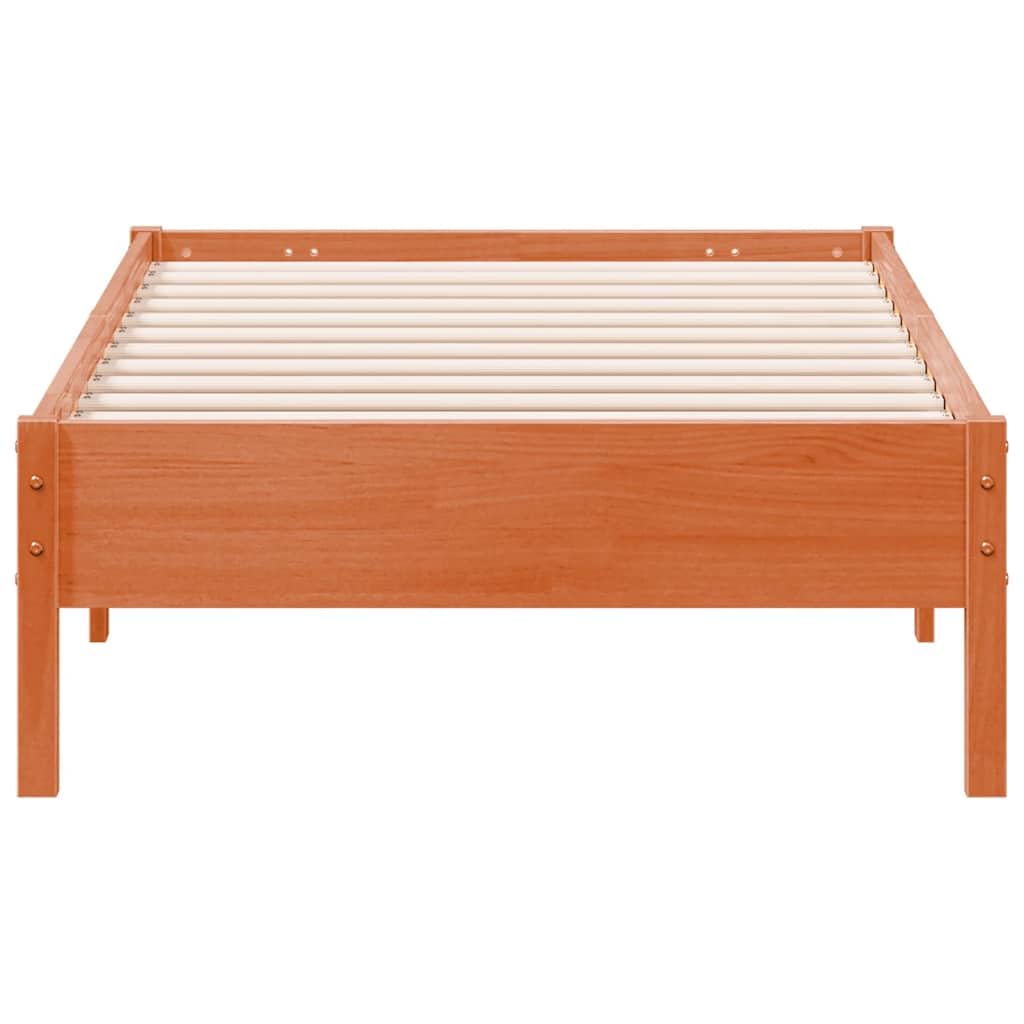 Lite drewno sosnowe z listwami ze sklejki rustykalny 90x190 cm brąz