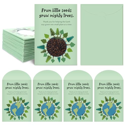 MotiMind 200 Pcs Earth Day Party Favors Seed Envelope Kraft Bag with Window Resealable thicken Seed Storage Packets Envelopes Wildflower Seeds Packets for Earth Day (No Seeds)