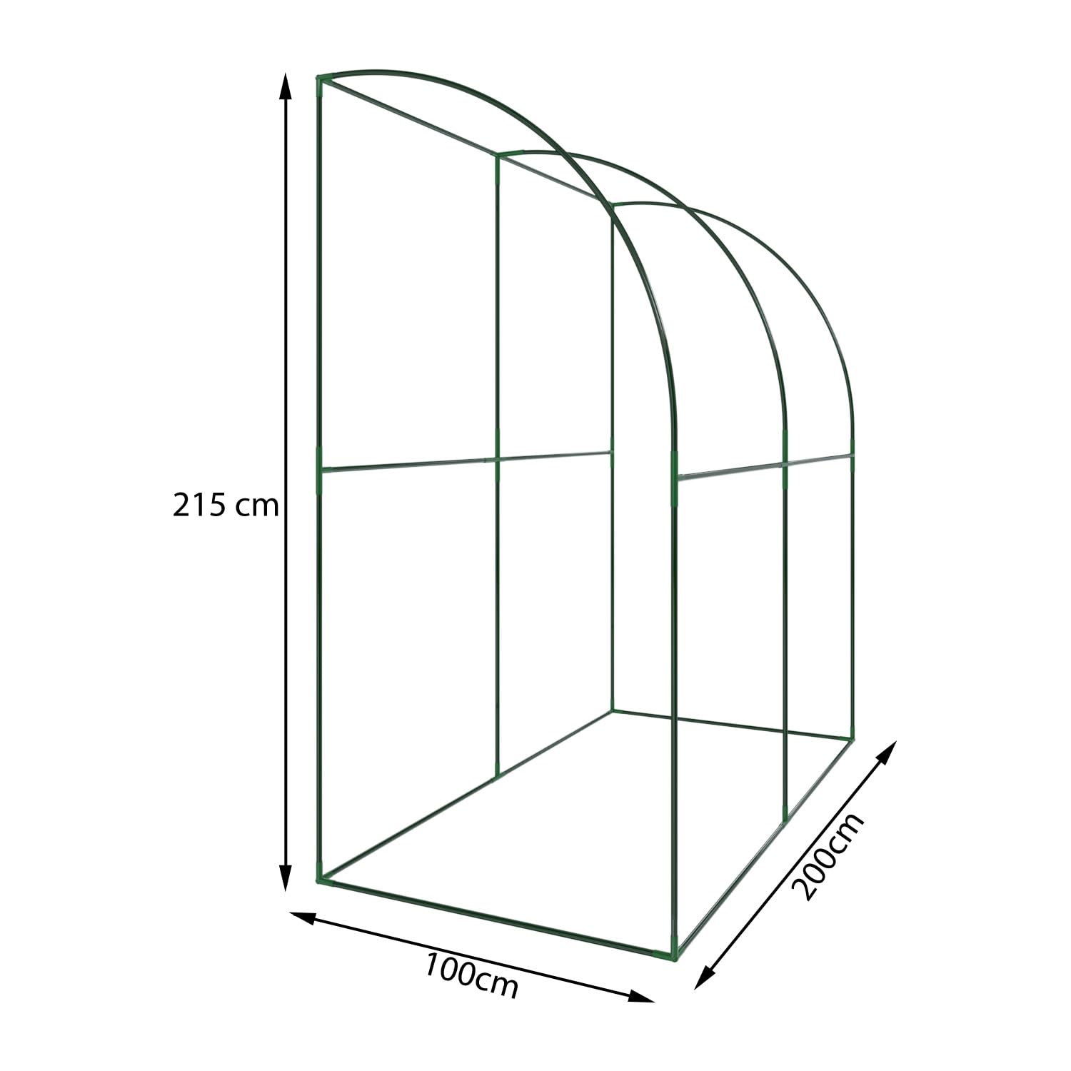 Serra A Casetta Da Parete Muro In Acciaio Per Giardino Piante Fiori Orto Copertura Trasparente in PVC Con 2 Porte Avvolgibili A Cerniera Protezione Piante Giardinaggio 200 x 100 x 215 Cm