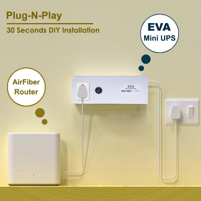 EVA Mini UPS Power Backup for Jio AirFiber Router, 6x2700 mAh Battery, 4 Hours Backup | AirFiber UPS Power Backup During Power Cuts | Current Surge... - Image 6
