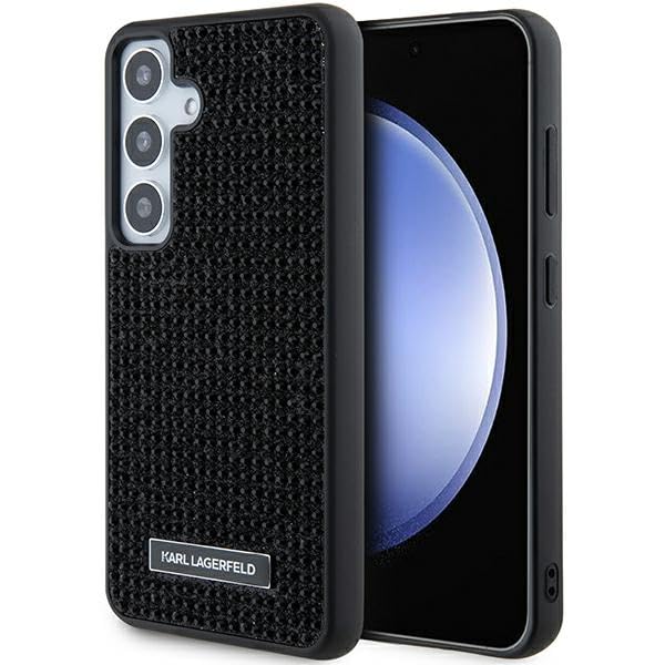 CG MOBILE Karl Lagerfeld KLHCS24SHDSPRK Coque Rigide pour S24 S921 Logo Métal Strass Noir