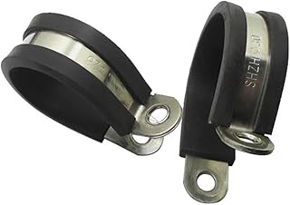 LCUVIMPEX Caucho Forrado de Acero Fuerte P Clip, Lote de 2 Abrazaderas Tipo P de Acero Inoxidable 304 con Revestimiento de Goma for Montaje de Cables y mangueras.(20MM)