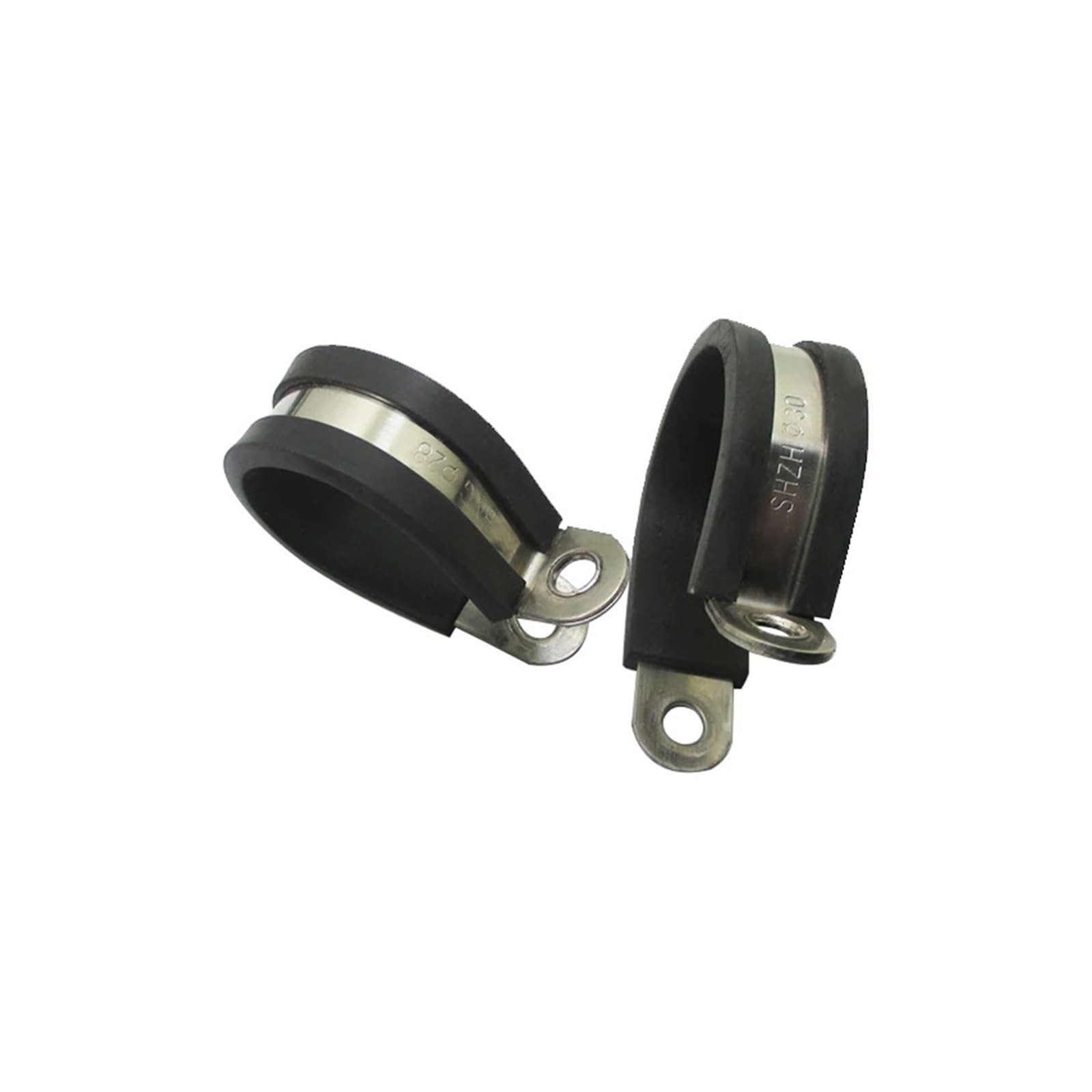 Knbhgujmd One Color P-Clips Metal Wire Cable Conduit Clamps, 304 Stainless Steel Rubber Lined P Clips, Pack Of 2, 6-55Mm(14Mm)