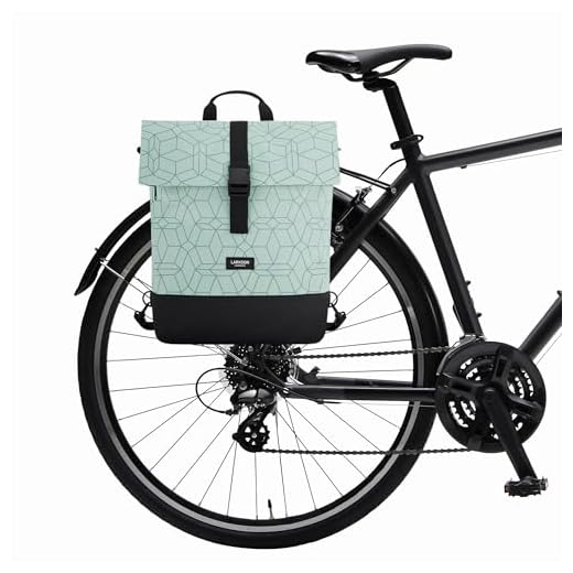 LARKSON Fahrradtaschen für Gepäckträger Damen & Herren Mint - Tammo Bike - 2 in 1 Fahrrad Tasche Rucksack & Gepäckträgertasche Hinten - Wasserabweisend