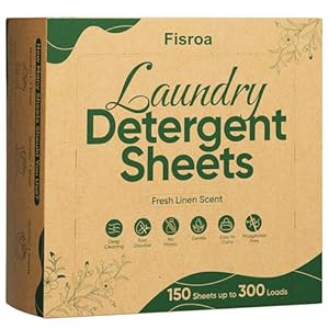 Travel Laundry Detergent Sheets Fisroa 300 Loads Eco-friendly Washing Detergent Sheets Plastic-Free Washer Sheets, Fresh Linen Scent Liquidless Laundry Sheets Strips for Camping Dorm