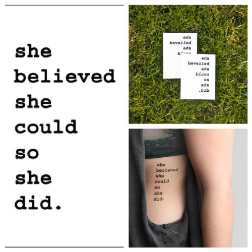 Tattify Inspiring Quote Temporary Tattoo - Triumph (Set of 2)