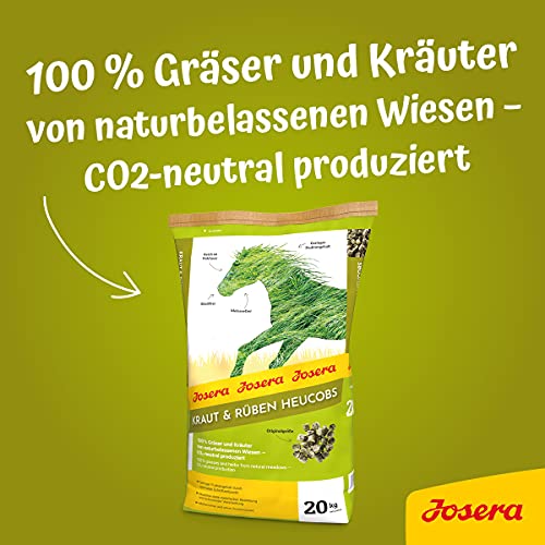JOSERA Kraut & Rüben Heucobs (1 x 20 kg) | Premium Pferdefutter | Pferdefutter zum Auffüttern | Melassefrei und ohne Zuckerzusatz | CO2-neutral produziert und getrocknet | 1er Pack