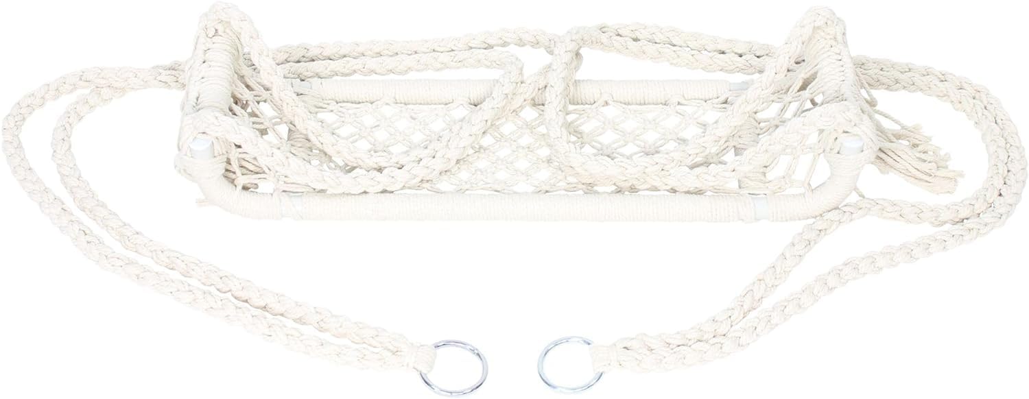Balançoire Macramé Bohème Chic En Métal Et Polycoton - Suspension Intérieure Élégante Pour Détente Et Style