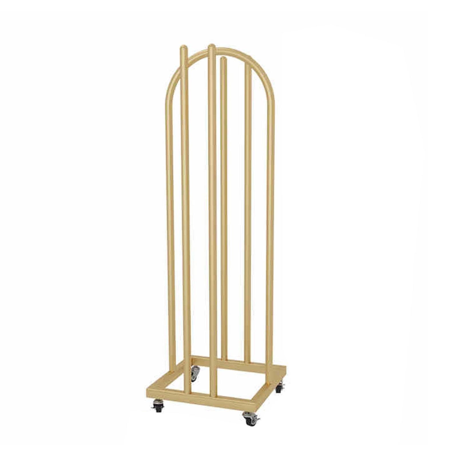 BHGFYXBS Hanger Organizer Stacker, Space Saving Clothes Hanger Holder With Caster, For Laundry Retail Store,Gold-100x30x35cm