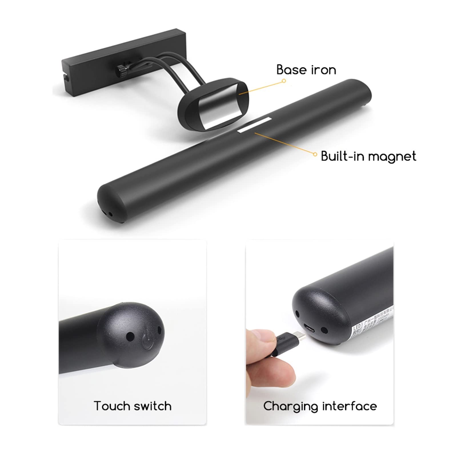 Luces de Lectura LED Luces de Pared, Luz de Imagen LED con Control Remoto inalámbrico USB Recargable ángulo de Color Ajustable Brillo Resaltar Marco de Pintura Luces de Arte