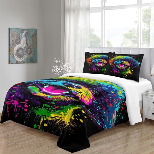 Housse de couette chiens avec fermeture éclair lit double parure microfibre infroissable - 7