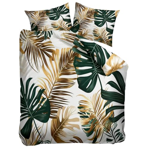 Ensemble de Literie Tropical Imprimé Microfibre Douce Housse de Couette