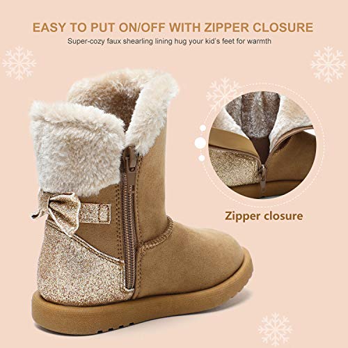 Tombik TB200607COGNAC110 Toddler Girls Snow Boots Warm Cold Weather Winter Boots Cognac 11 Us Little Kid thumb #4