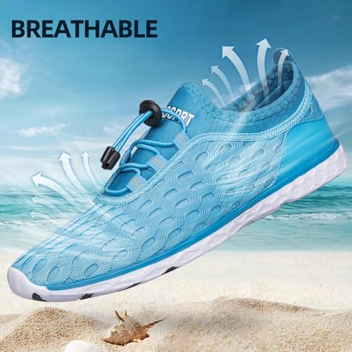 Image of DOUSSPRT Women's Water Shoes Quick Dry for Beach Swim Pool Fishing | Adult Breathable Summer Walk Aqua Sandals for River Athletic Boating Kayaking Diving Sport